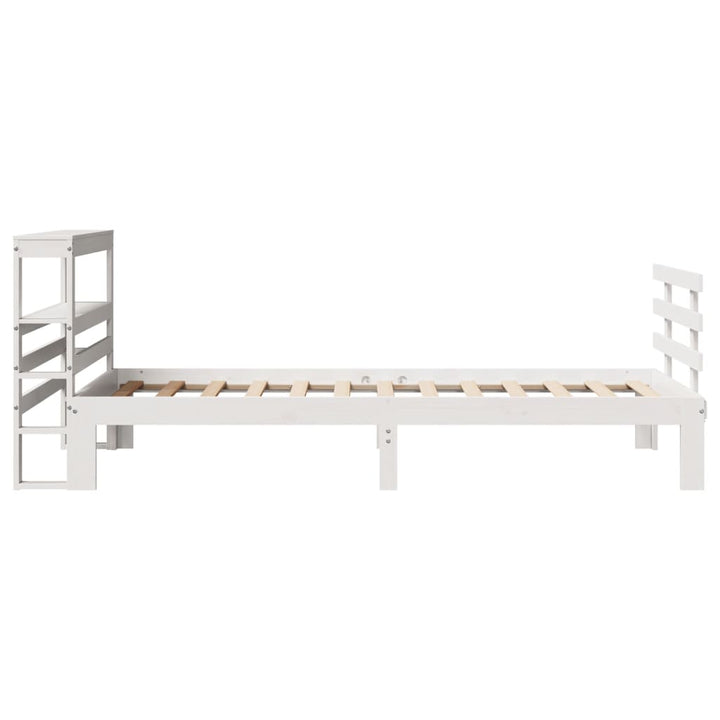 Sengeramme med hovedgærde uden madras Hvid 90x200 cm