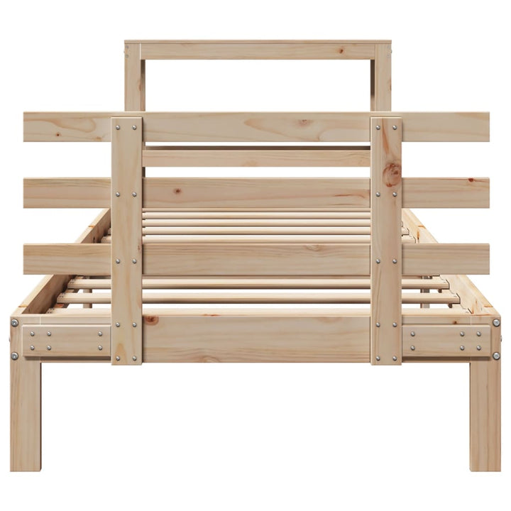 sengeramme med sengegavl 100x200 cm massivt fyrretræ