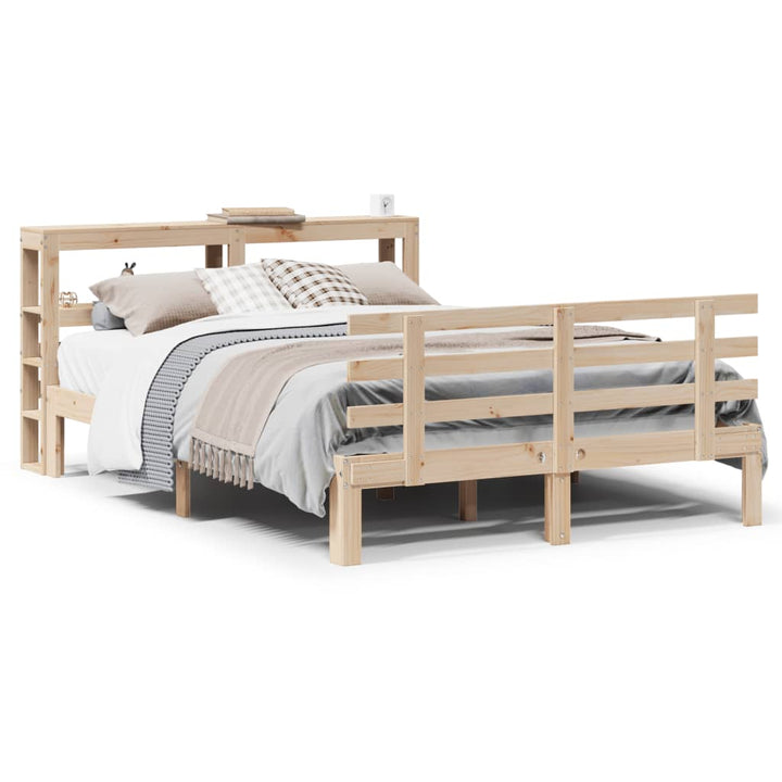 sengeramme med sengegavl 120x200 cm massivt fyrretræ hvid