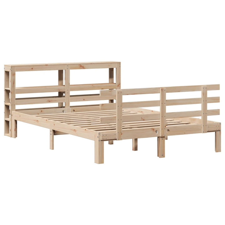 sengeramme med sengegavl 120x200 cm massivt fyrretræ hvid