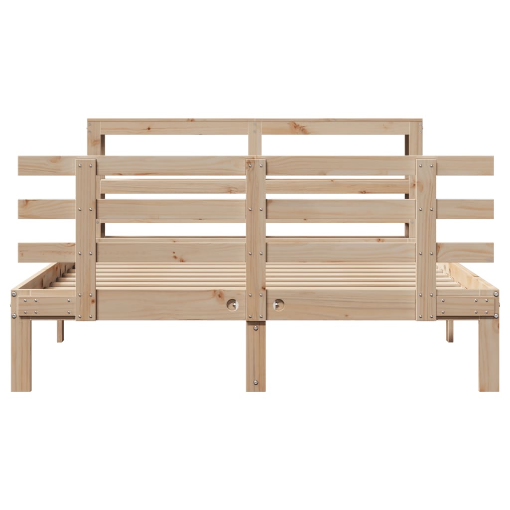 sengeramme med sengegavl 120x200 cm massivt fyrretræ hvid