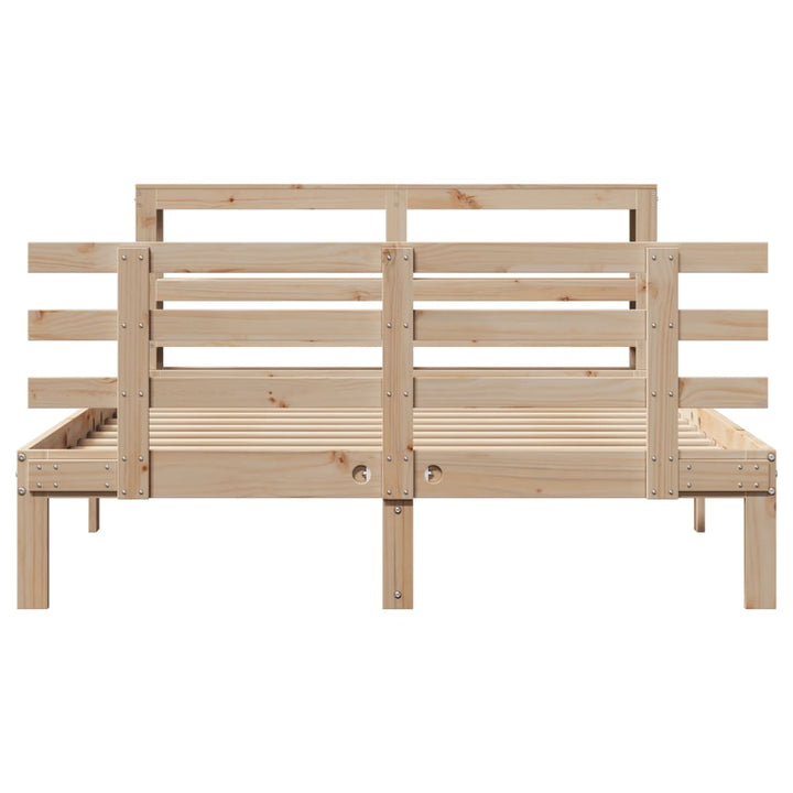 sengeramme med sengegavl 120x200 cm massivt fyrretræ hvid