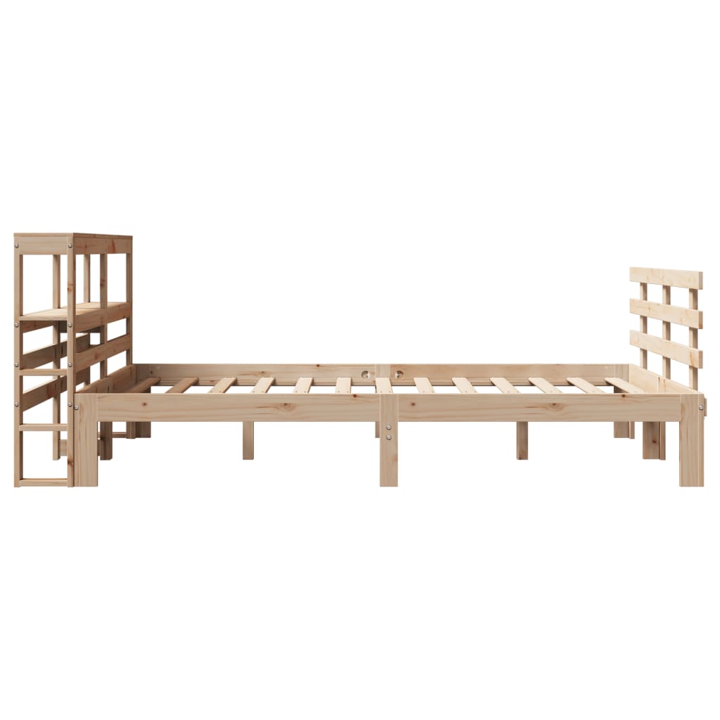 sengeramme med sengegavl 120x200 cm massivt fyrretræ hvid