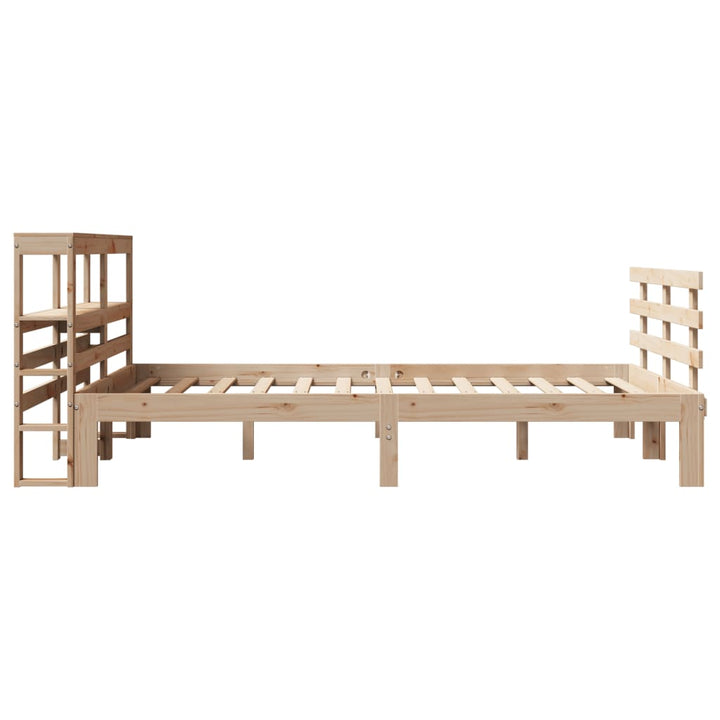 sengeramme med sengegavl 120x200 cm massivt fyrretræ hvid
