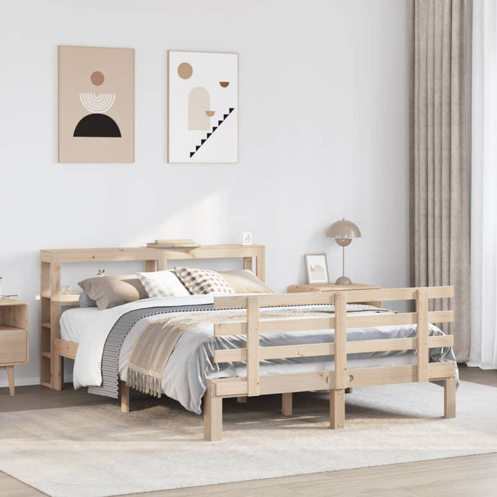 sengeramme med sengegavl 120x200 cm massivt fyrretræ hvid