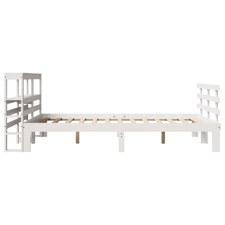 Sengeramme med hovedgærde uden madras Hvid 120x200 cm