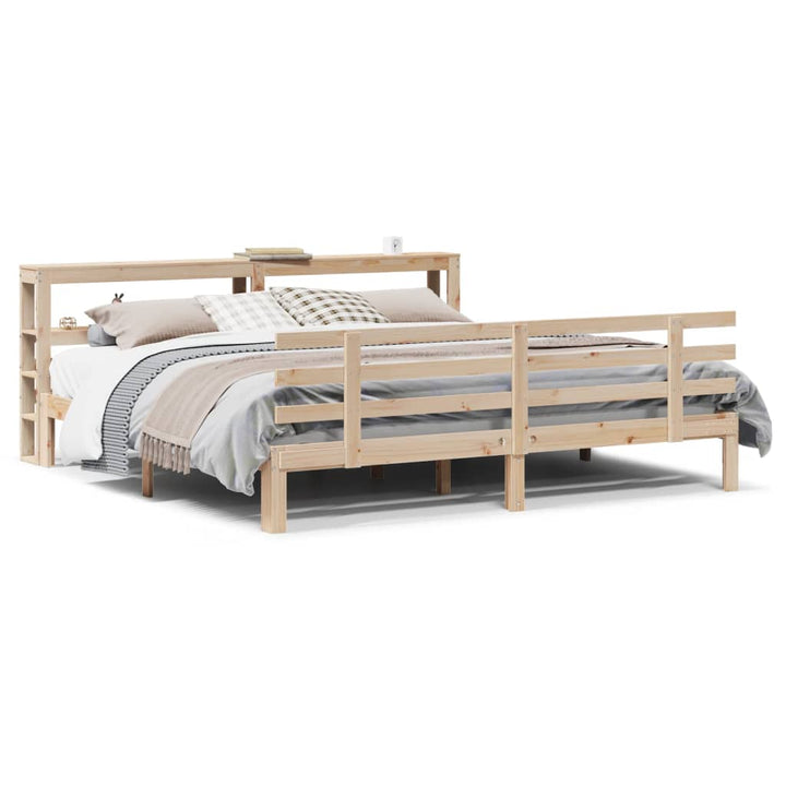 sengeramme med sengegavl 180x200 cm massivt fyrretræ