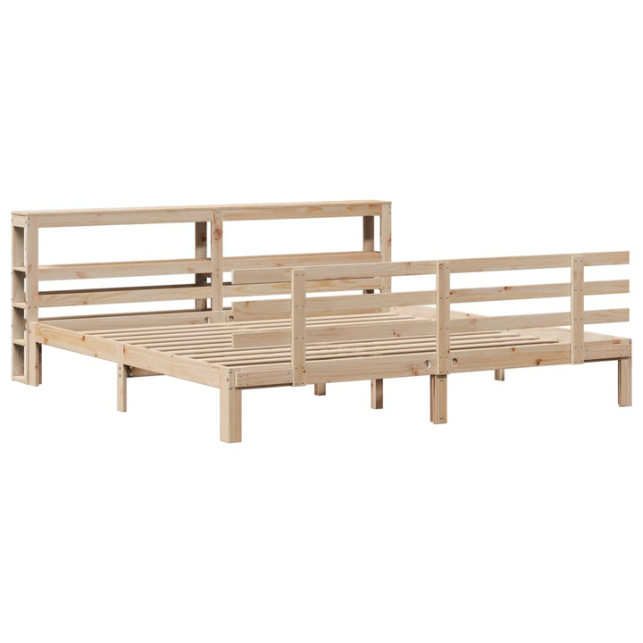 sengeramme med sengegavl 180x200 cm massivt fyrretræ