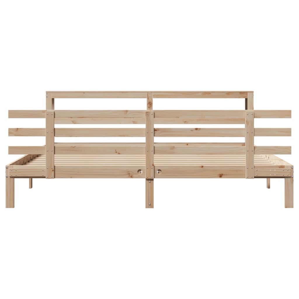 sengeramme med sengegavl 180x200 cm massivt fyrretræ