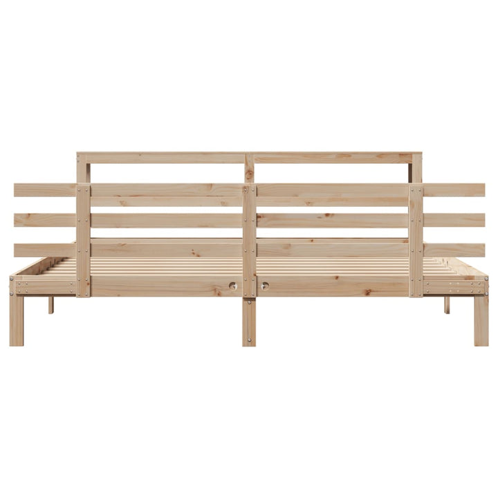 sengeramme med sengegavl 180x200 cm massivt fyrretræ