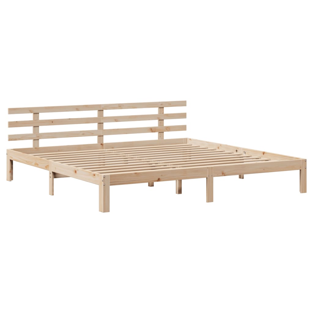 sengeramme med sengegavl 180x200 cm massivt fyrretræ