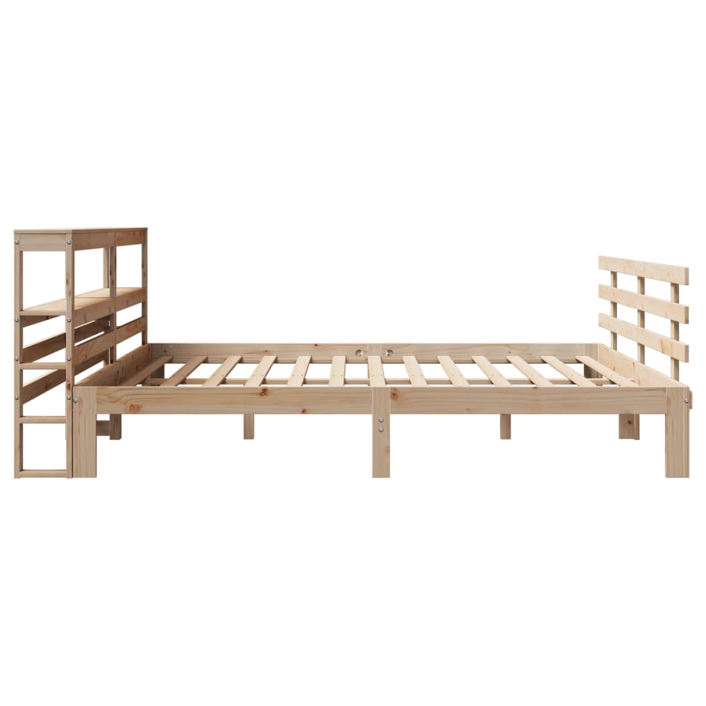 sengeramme med sengegavl 180x200 cm massivt fyrretræ