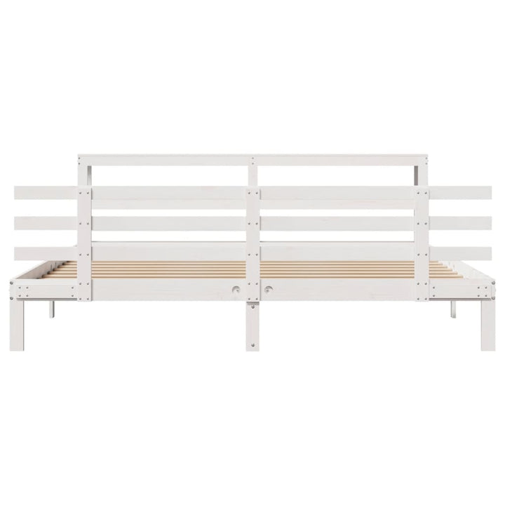 Sengeramme med hovedgærde uden madras Hvid 180x200 cm