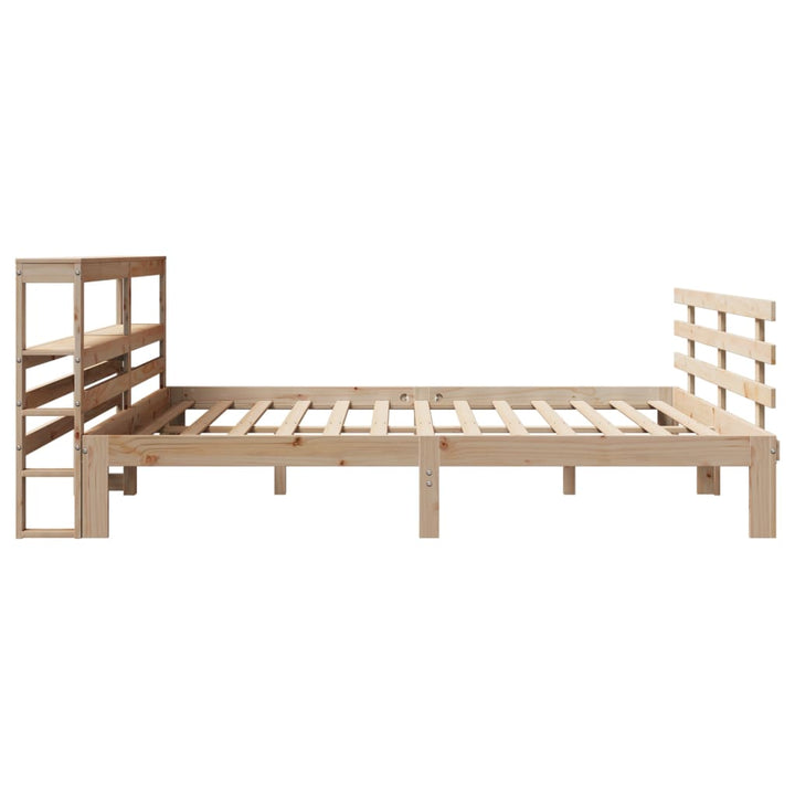sengeramme med sengegavl 200x200 cm massivt fyrretræ