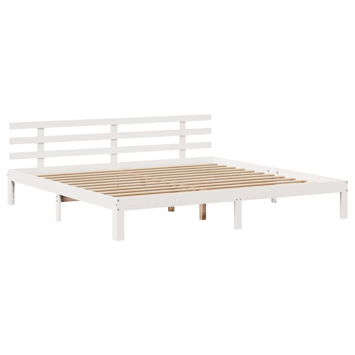Sengeramme med hovedgærde uden madras Hvid 200x200 cm