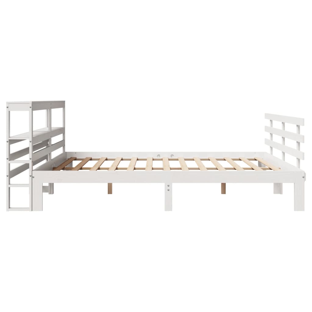 Sengeramme med hovedgærde uden madras Hvid 200x200 cm