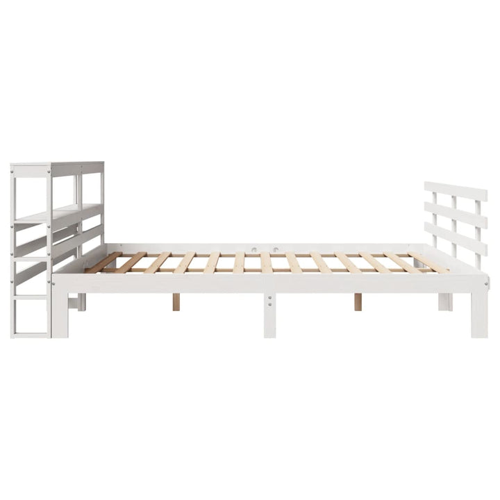 Sengeramme med hovedgærde uden madras Hvid 200x200 cm