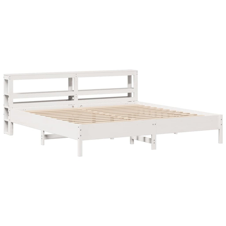 sengeramme uden madras 200x200 cm massivt fyrretræ hvid