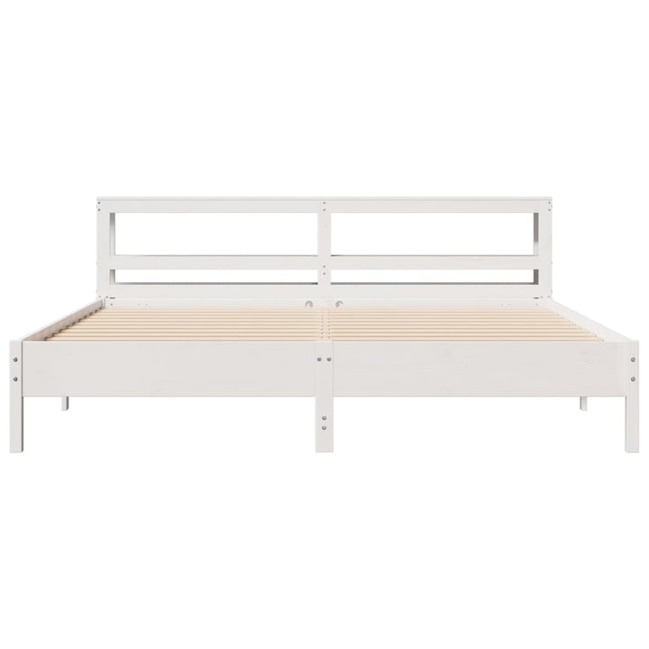 sengeramme uden madras 200x200 cm massivt fyrretræ hvid