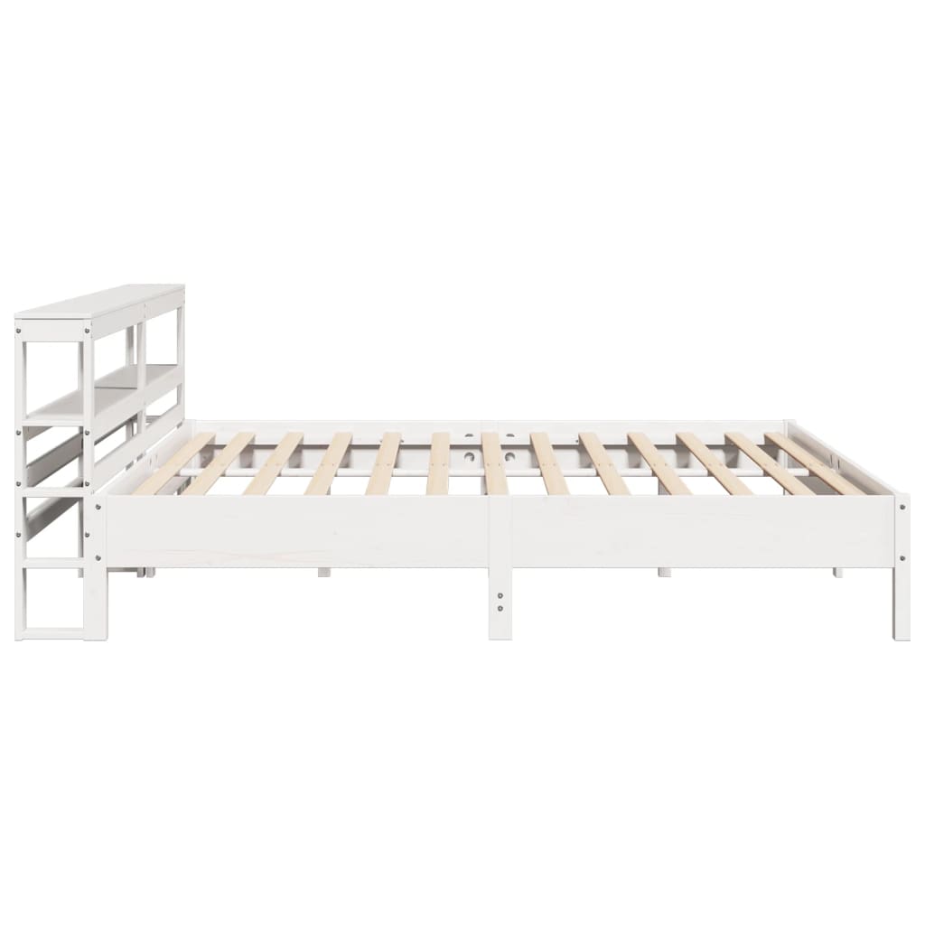 sengeramme uden madras 200x200 cm massivt fyrretræ hvid