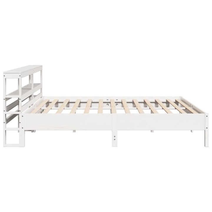 sengeramme uden madras 200x200 cm massivt fyrretræ hvid