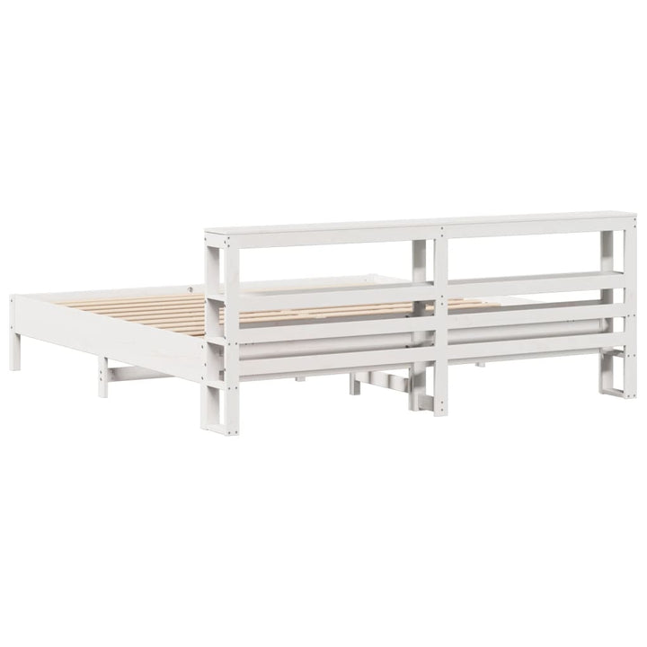sengeramme uden madras 200x200 cm massivt fyrretræ hvid
