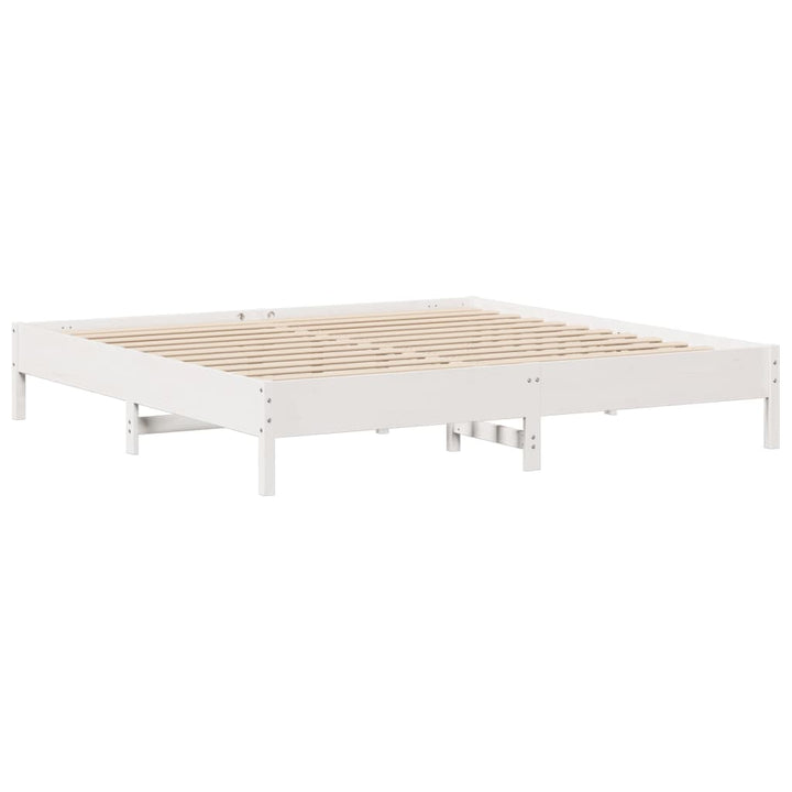 sengeramme uden madras 200x200 cm massivt fyrretræ hvid