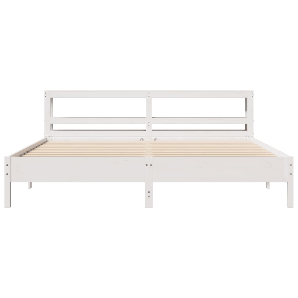 sengeramme uden madras 180x200 cm massivt fyrretræ hvid