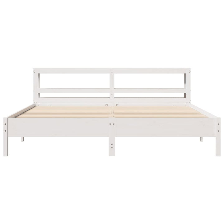 sengeramme uden madras 180x200 cm massivt fyrretræ hvid