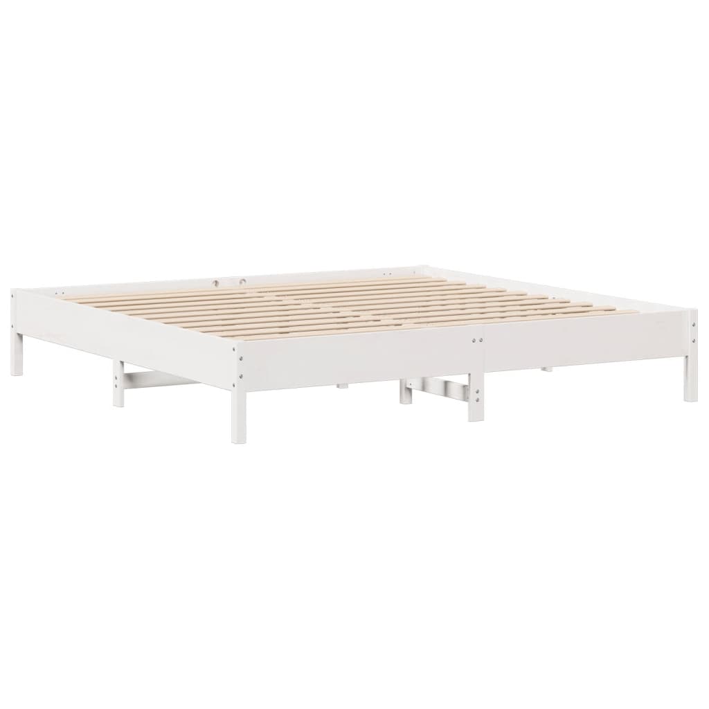 sengeramme uden madras 180x200 cm massivt fyrretræ hvid