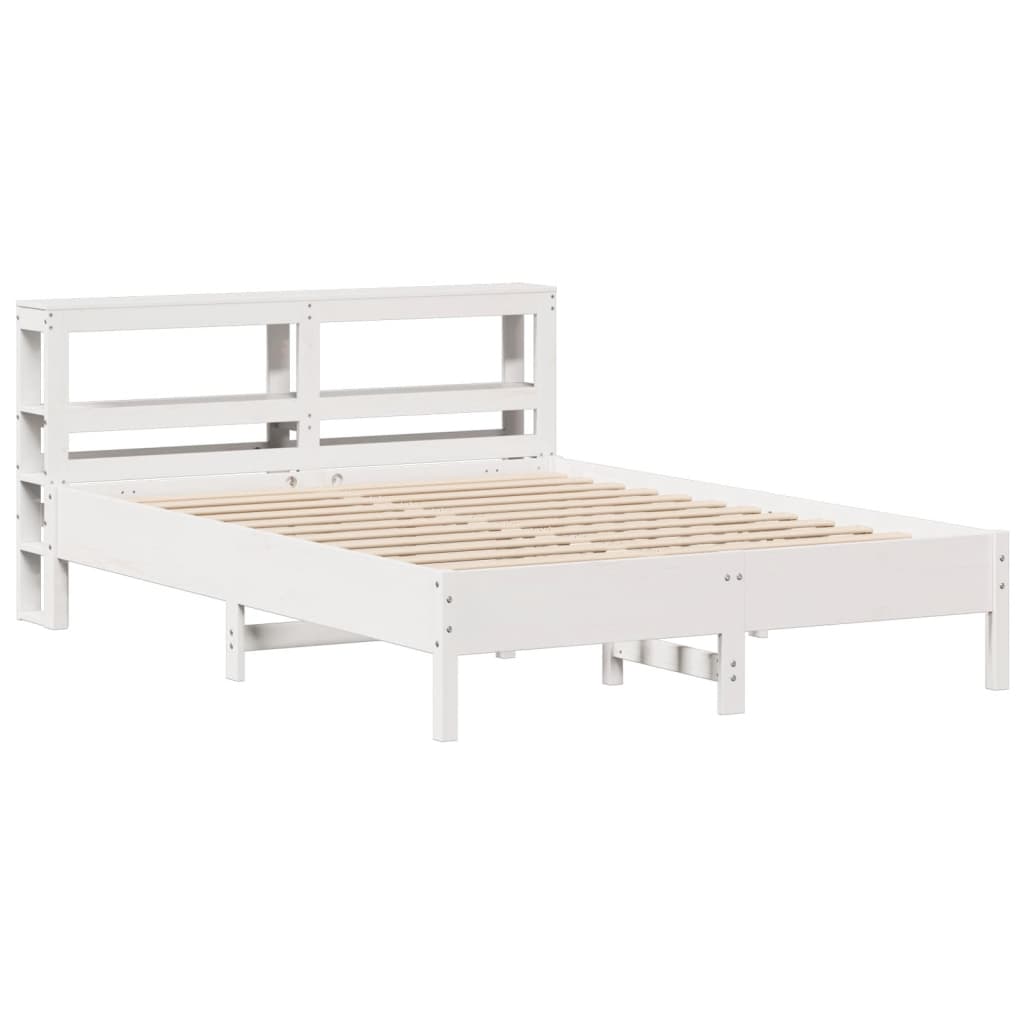 sengeramme uden madras 140x200 cm massivt fyrretræ hvid