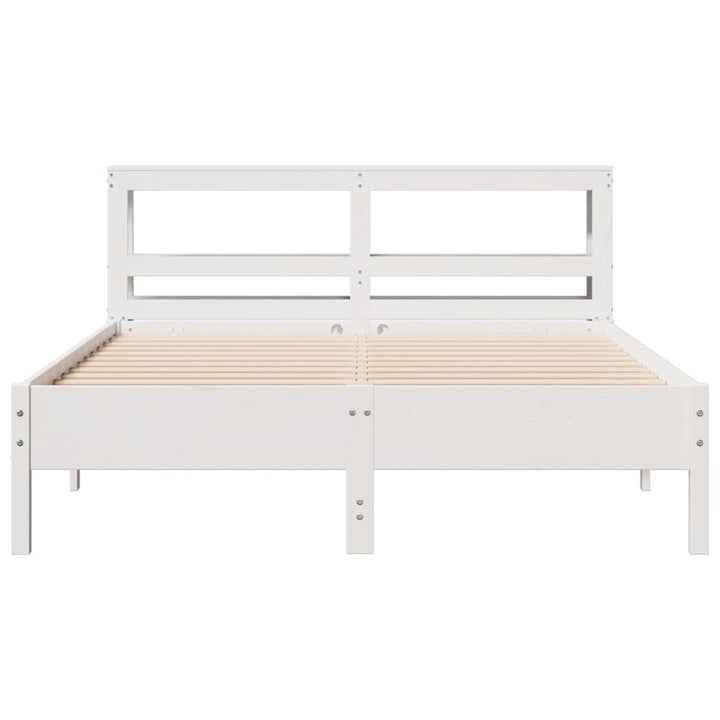 sengeramme uden madras 140x200 cm massivt fyrretræ hvid