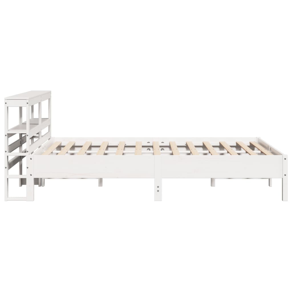 sengeramme uden madras 140x200 cm massivt fyrretræ hvid