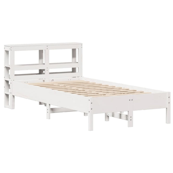 sengeramme uden madras 120x200 cm massivt fyrretræ hvid