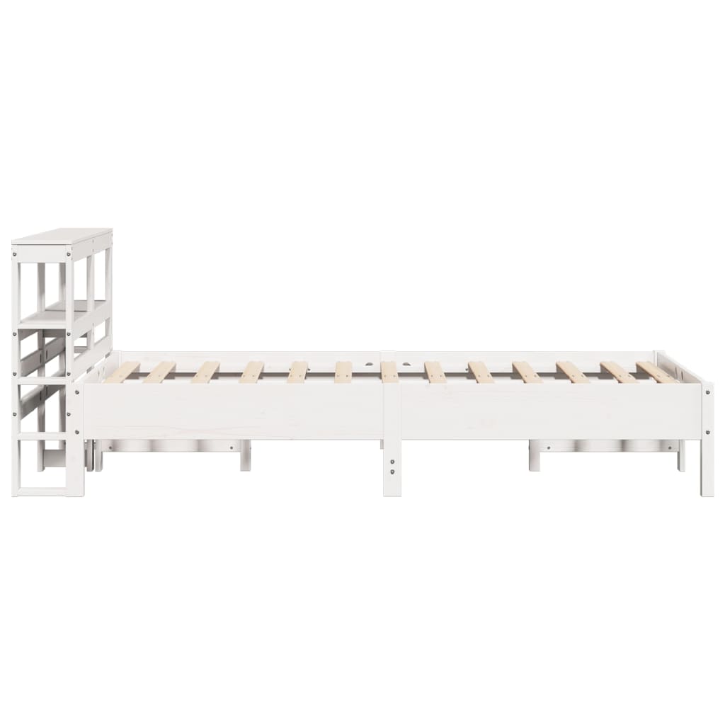 sengeramme uden madras 120x200 cm massivt fyrretræ hvid