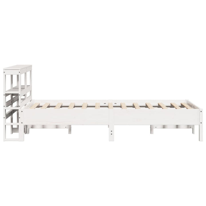 sengeramme uden madras 120x200 cm massivt fyrretræ hvid