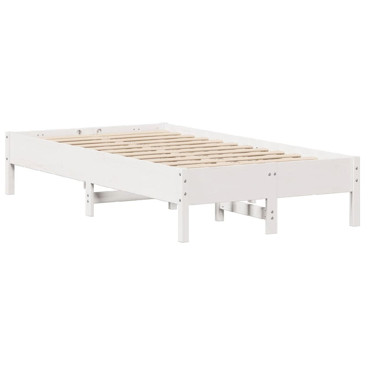 sengeramme uden madras 120x200 cm massivt fyrretræ hvid