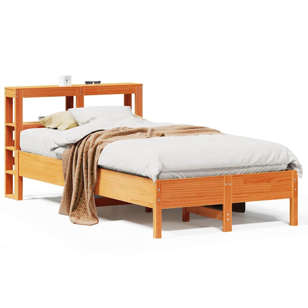 sengeramme uden madras 120x200 cm massivt fyrretræ gyldenbrun