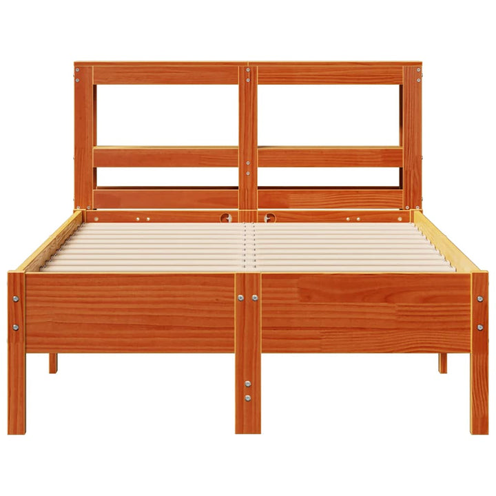 sengeramme uden madras 120x200 cm massivt fyrretræ gyldenbrun