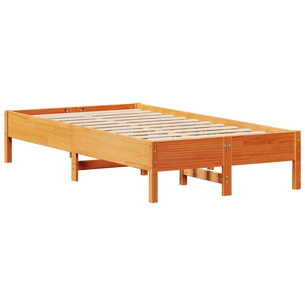 sengeramme uden madras 120x200 cm massivt fyrretræ gyldenbrun