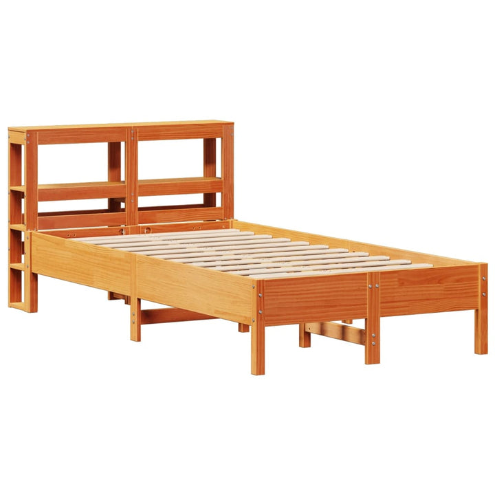 sengeramme uden madras 100x200 cm massivt fyrretræ gyldenbrun