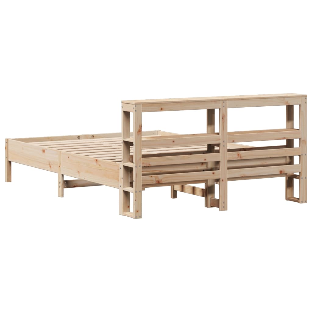 sengeramme uden madras 140x190 cm massivt fyrretræ