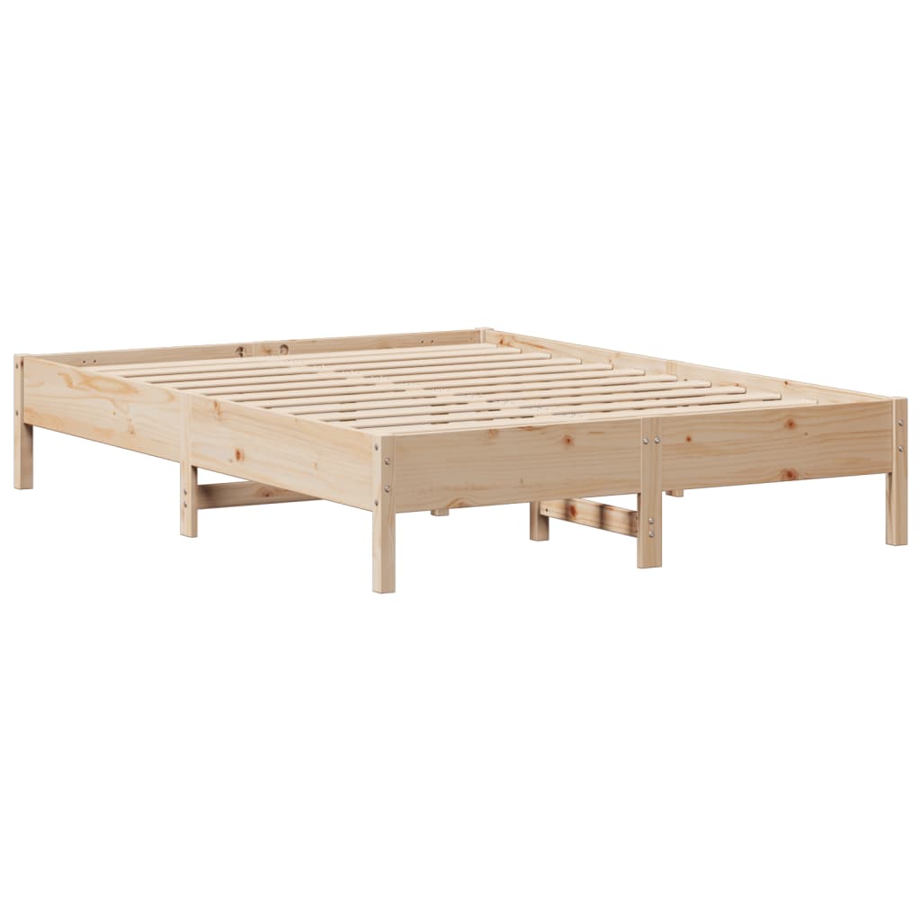 sengeramme uden madras 140x190 cm massivt fyrretræ