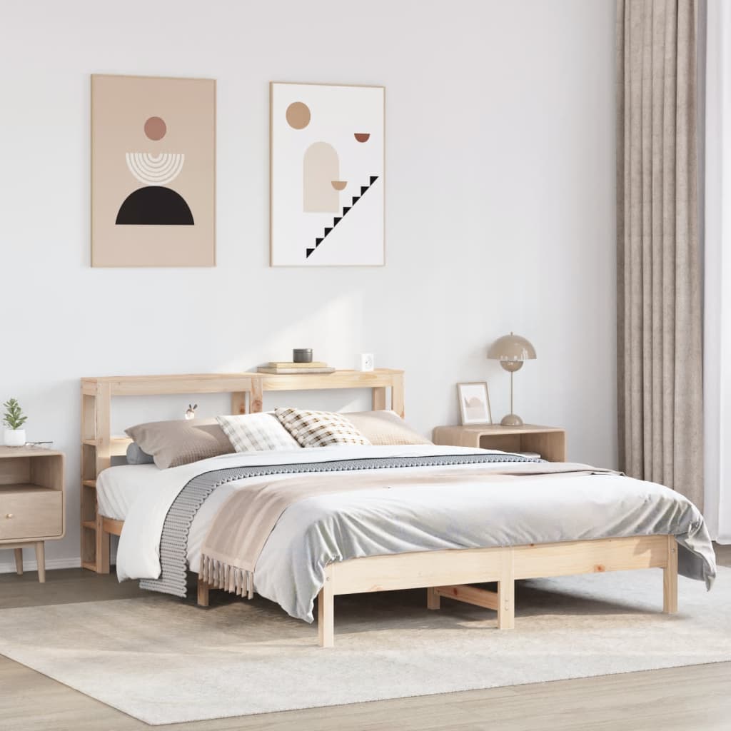 sengeramme uden madras 140x190 cm massivt fyrretræ