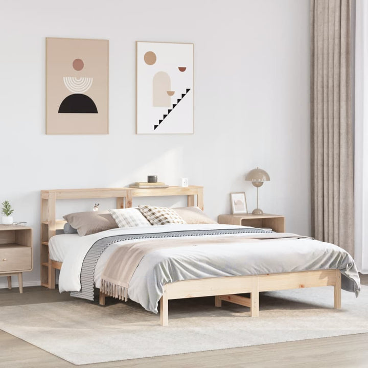sengeramme uden madras 140x190 cm massivt fyrretræ