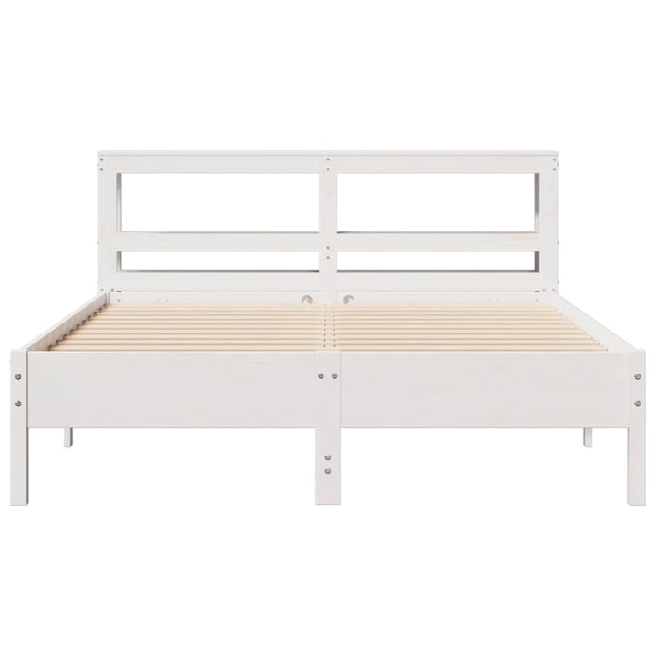 sengeramme uden madras 140x190 cm massivt fyrretræ hvid