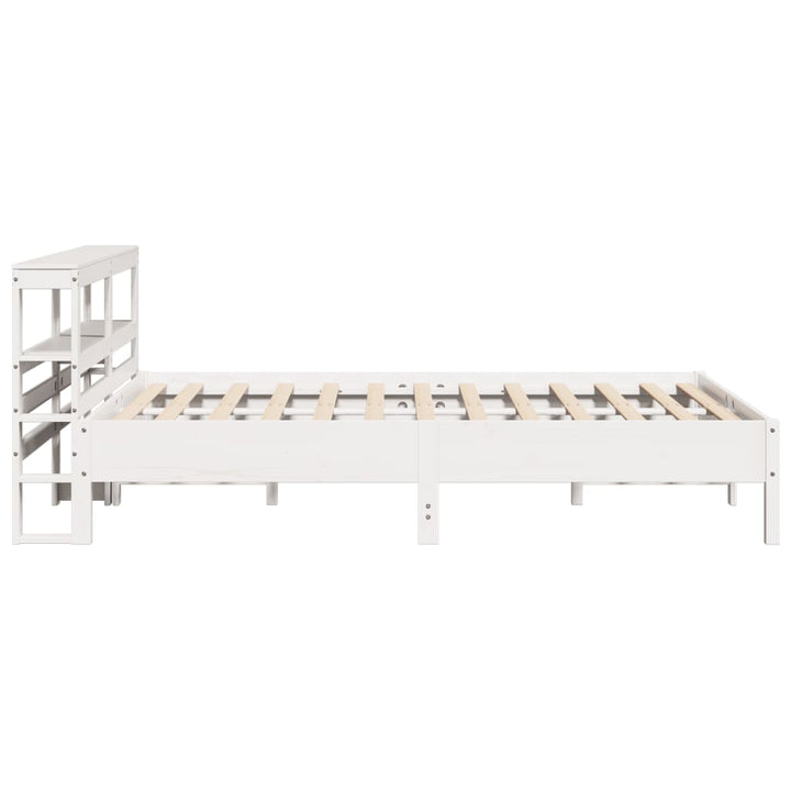 sengeramme uden madras 140x190 cm massivt fyrretræ hvid