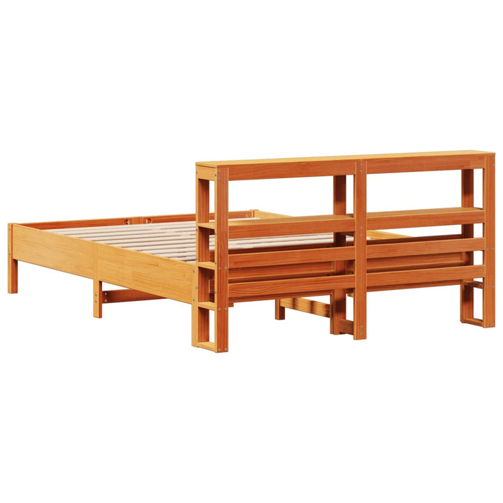 sengeramme uden madras 140x190 cm massivt fyrretræ gyldenbrun