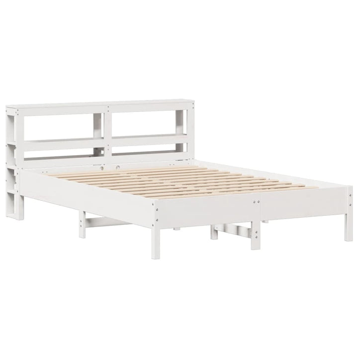 sengeramme uden madras 135x190 cm massivt fyrretræ hvid