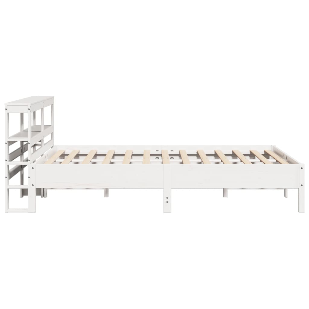 sengeramme uden madras 135x190 cm massivt fyrretræ hvid